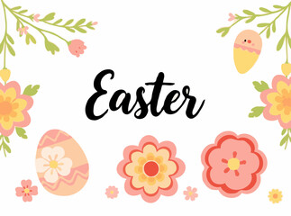 Cute Easter Chick and Floral Ornaments