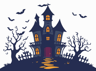 Spooky Halloween Haunted House Design