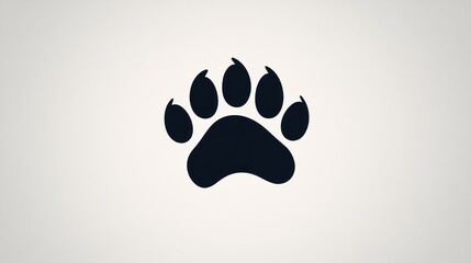 Bear Paw Print Graphic Isolated on Light Gray Background