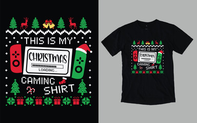 Fototapeta premium This is my Christmas gaming shirt, Christmas day t shirt 