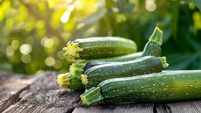 zucchini on a wooden nature background