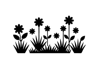 Obraz premium set of icon bush blossom. grass bush vector illustration