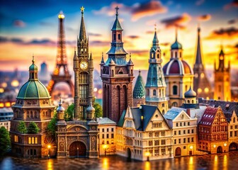Obraz premium European Cityscapes: Iconic Architecture in High Detail