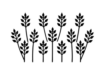 Fototapeta premium set of icon bush blossom. grass bush vector illustration