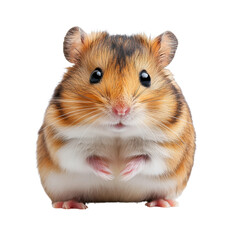 Adorable Hamster Portrait on Black Background on white background