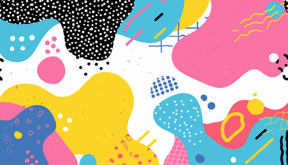 Memphis pattern, abstract vector art, geometric splash shape, modern paint design, trendy texture, vibrant background, colorful geometric art, creative illustration, bright texture