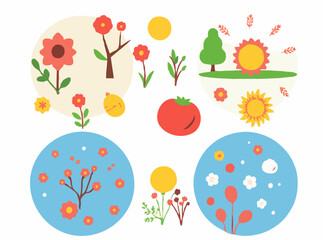 Vibrant Seasonal Vector Elements Pack