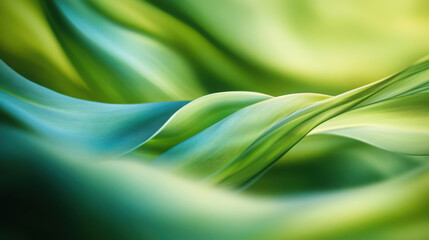 Obraz premium Abstract green and blue flowing fabric texture with organic patterns