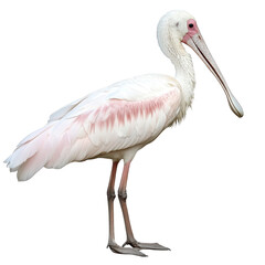 Obraz premium Elegant Roseate Spoonbill Standalone Portrait on white background
