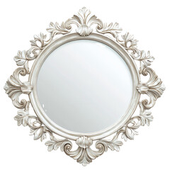 Elegant Vintage Round Mirror with Ornate Frame