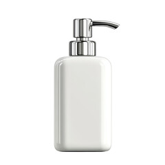 Obraz premium Elegant White Bottle with Pump Dispenser on a white background.