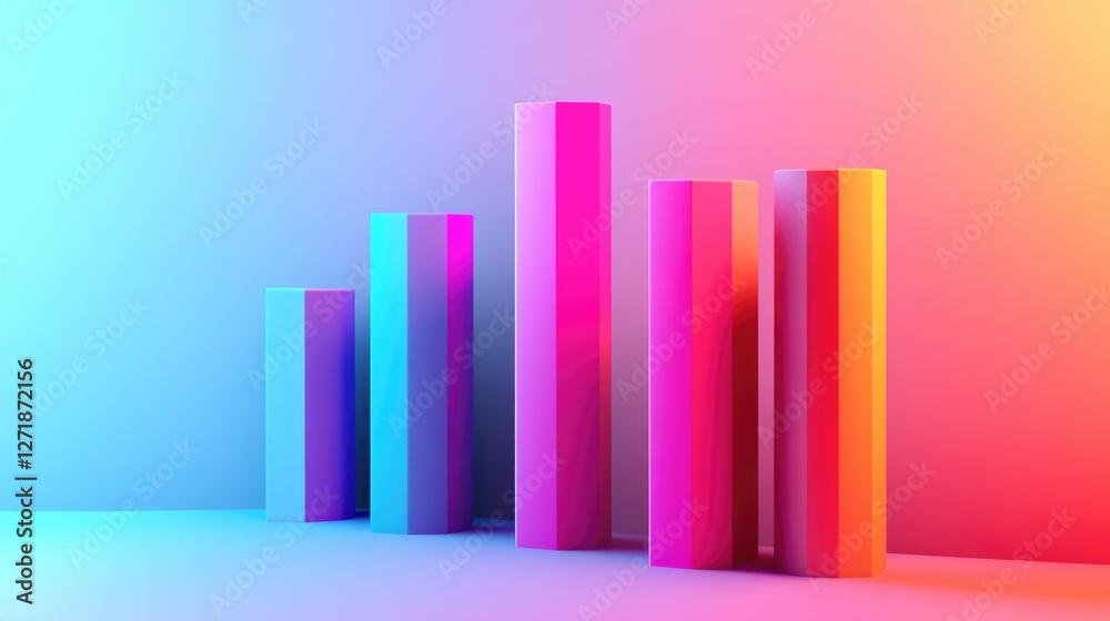 Poster a d bar chart with a gradient color scheme and shadow effects, creating a visually striking represen