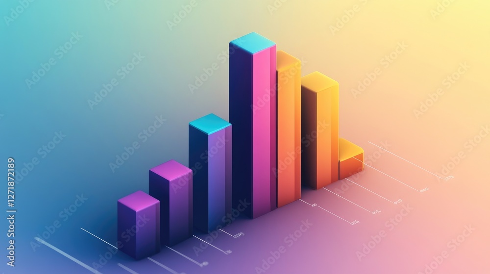 Poster a d bar chart with a gradient color scheme and shadow effects, creating a visually striking represen
