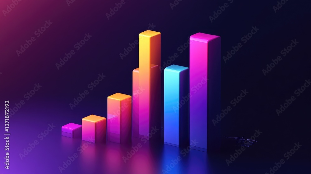 Poster a d bar chart with a gradient color scheme and shadow effects, creating a visually striking represen