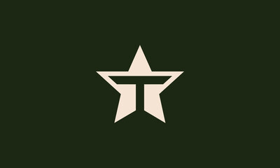Letter T star monogram logo design