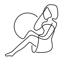 one line women sauna