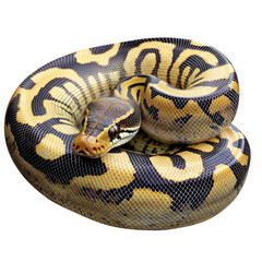 Obraz premium Majestic Ball Python: Nature's Vibrant Beauty on white background