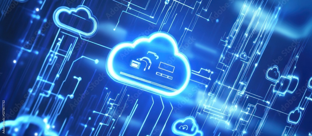 Poster abstract cloud computing network representing the digital connection