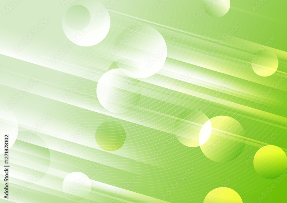 Aufkleber green glossy abstract geometric background with circles and stripes. vector graphic design