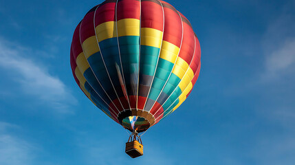 Fototapeta premium A hot air balloon is floating in the sky