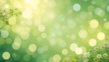 Obraz premium Natural green bokeh abstract background.