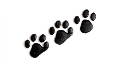 Black paw prints on white background