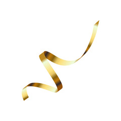 golden ribbon on white background