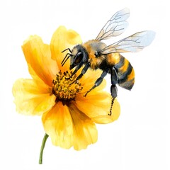 Yellow flower with a bee on it