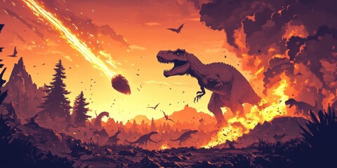 Dinosaurs are fleeing an extinction level asteroid event