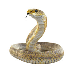 Fototapeta premium Striking Realism: The Majestic Cobra with Transparent Background