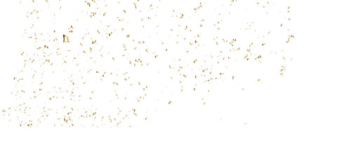 Doted and confetti golden glitter on transparent background. Shiny glittering dust. Gold glitter sparkle confetti that floats down falling. Vector illustration.