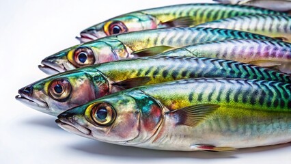 Fresh Mackerel Fish on White Background - Perfect for Seafood Recipes