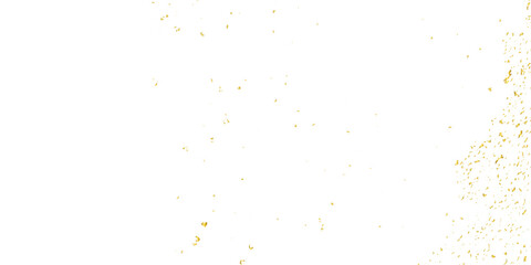 Doted and confetti golden glitter on transparent background. Shiny glittering dust. Gold glitter sparkle confetti that floats down falling. Vector illustration.