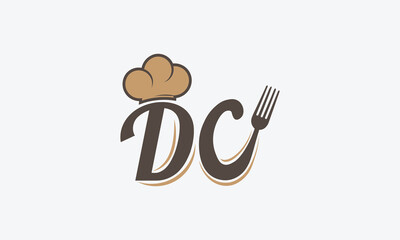 DC chef monogram logo design