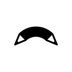 Curved big flexible pencil sharpened on both sides. Semicircular shape.