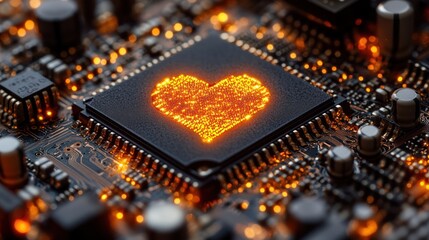 Burning Heart on Circuit Board (1)