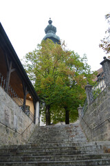 Fototapeta premium Burghausen downtown city skyline, cityscape of upper Bavaria town in Germany