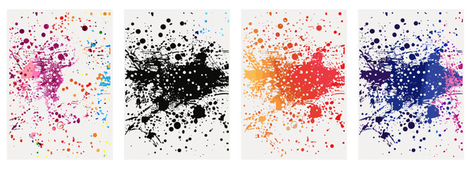 Watercolor covers, graffiti inky splatters, spray paint splashes, brush dots, seamless blobs, drops, dusty speckle effect, inkblot spots, splash smudges, drips © aura studio