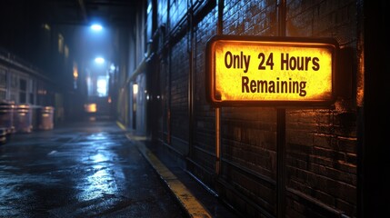 A sign on a wall that says "Only 24 Hours Remaining"