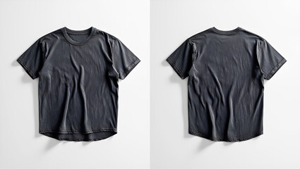 Black T-Shirt Mockup – Front and Back View