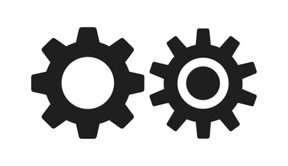 Flat icon vector illustration, settings gears or cogs for apps, websites, mechanical system, technology, process, automation, cogwheel, engineering, industry