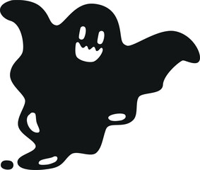 Black ghost halloween character vector illustration