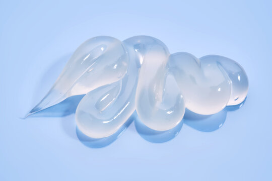 Gel toothpaste on a blue background.