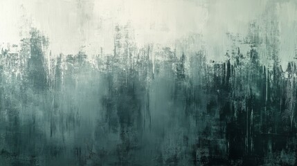 Abstract painting showing the atmosphere between sky and forest
