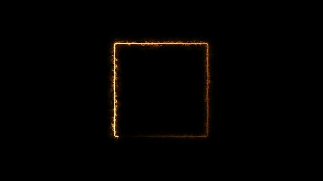 Abstract neon effect square border frame animation and seamless loop background.
