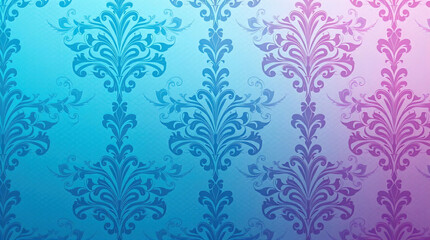 Fototapeta premium decorative damask pattern including complex floral and scroll motifs. elegant and classic wallpaper style. symmetrical and repeating look