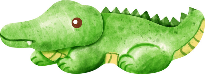 watercolor crocodile