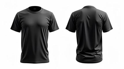 Black T-Shirt Mockup – Front and Back View
