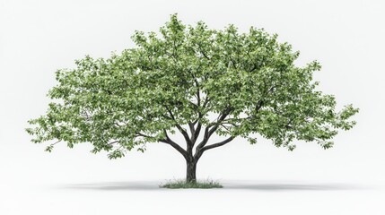 Obraz premium Isolated Green Tree on White Background