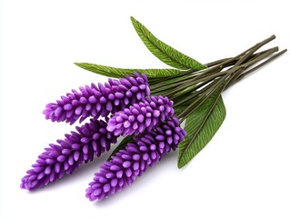 Obraz premium Vibrant purple flowers with green leaves, perfect for decoration and floral arrangements.